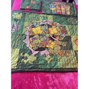 Reversible TMNT Teenage Mutant Ninja Turtles Blanket,Flat Sheet/pillow Case